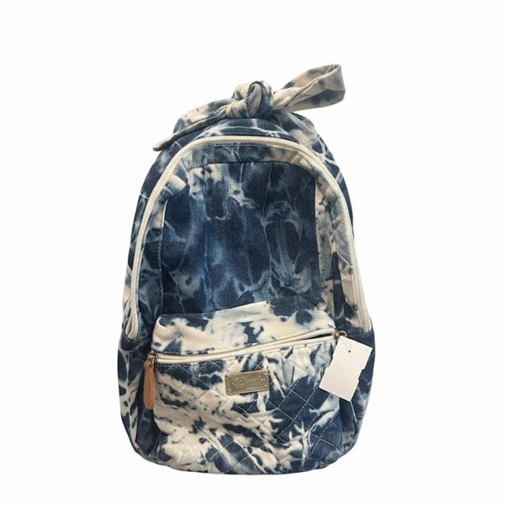 Betsey Johnson Navy and Cream Tie-Dye Backpack NWOT